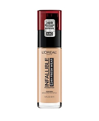 #ad L’Oreal Paris Infallible 24HR Fresh Wear Foundation With SPF 25 Natural Rose 1oz $10.99