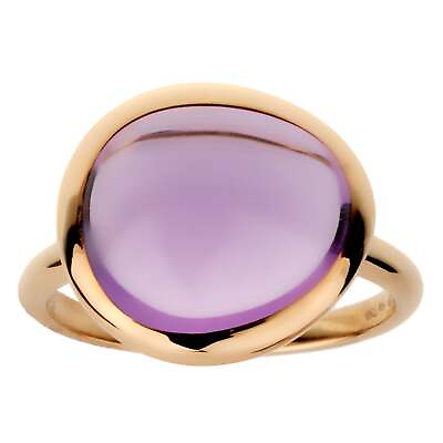 #ad Fred of Paris 7ct Amethyst Cabochon Rose Gold Cocktail Ring Size 6 18k Heart $1350.00