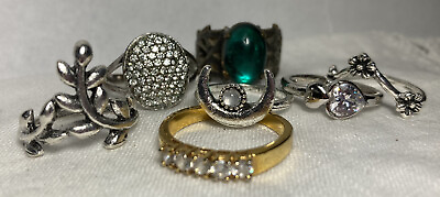 #ad Rings Vintage Group of 7 Vintage Style Fashion Rings Beautiful $20.97