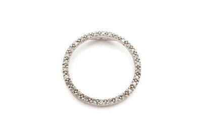 #ad Sterling Silver 925 Diamond Circle Pendant $42.49