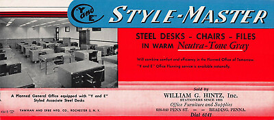 #ad Style Master: Steel Desks Chairs and Files Circa 1930#x27;s Ink Blotter Unused $12.00