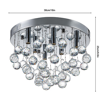 #ad Luxury Crystal Chandelier Flush Mount Ceiling Light Pendant Lighting Dining Room $46.55