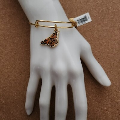 #ad NWT Alex And Ani Monarch Butterfly Gold Tone Bangle Bracelet $34.99