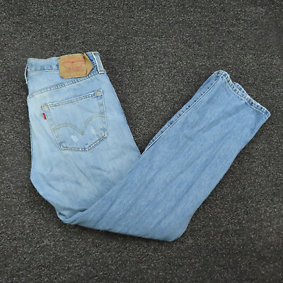 #ad Levis 501 Jeans Adult 32x30 Blue Denim Regular Fit Straight Cut Medium Wash Mens $24.95