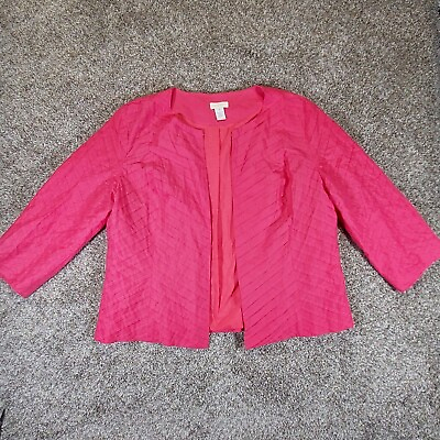 #ad Chicos Pink Lt Jacket And Tank Twin Set Casual Business 3 4 Sleeve Sz 1 M 8 10 $14.87