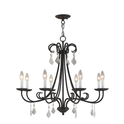 #ad 8 Light Large Chandelier 25 Inches Tall and 29.75 Inches Wide English Bronze $377.95