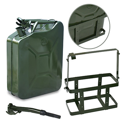 #ad 5 Gal 20L Jerry Can Gasoline Can Emergency Backup Caddy Tank W Holder $38.59