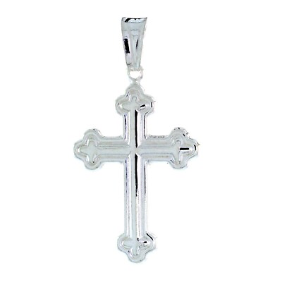 #ad Sterling Silver Christian Cross Pendant Charm Made in Italy Box Chain $11.99