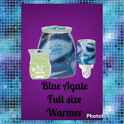 #ad Scentsy Blue Agate Full Size warmer NEW Glass Home Deodorizer In Nite Lite FL $57.95