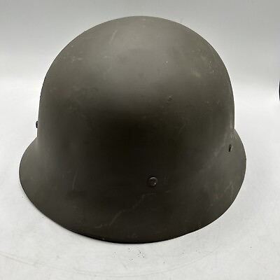 #ad Swedish M 1 Metal Green Helmet Fixed Bale Loop Leather Liner Cushion Rear $47.20
