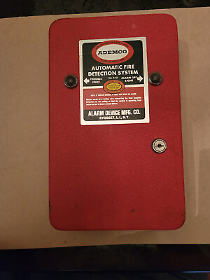 #ad ADEMCO NO. 513 VINTAGE AUTOMATIC FIRE DETECTION SYSTEM PANEL RED RARE PREOWNED $355.00