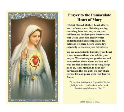 #ad 2 copies Prayer to the Immaculate Heart of Mary Holy Prayer Card Catholic $2.29