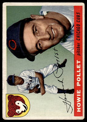 #ad 1955 TOPPS HOWIE POLLET 76 VG BASEBALL CHICAGO CUBS $8.00