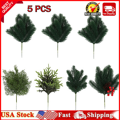 #ad 5x Christmas Artificial Pine Branches Pine Needles Branch Party Decor Fake $17.29