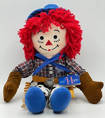 #ad Applause Cowboy Raggedy Andy Plush Doll Stuffed Toy EUC $9.98