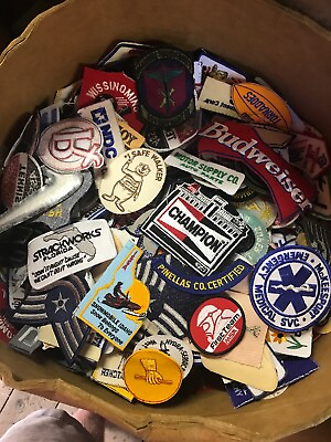 #ad Vintage Patch Lot 25 patches nasaautomotivePromopoliceSportsMilitary Rare $17.00