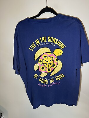#ad Simply Southern Live In The Sunshine Blue Tshirt Women#x27;s Size XL $9.99