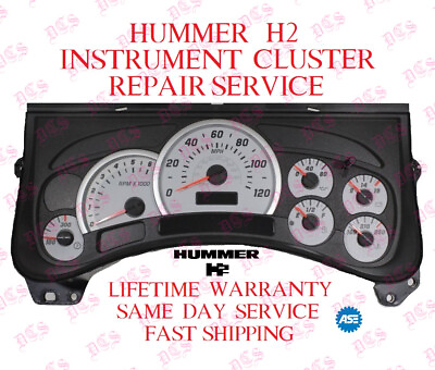 #ad HUMMER H2 PREMIUM INSTRUMENT CLUSTER REPAIR SERVICE SPEEDOMETER 2003 2006 GM GMC $99.99
