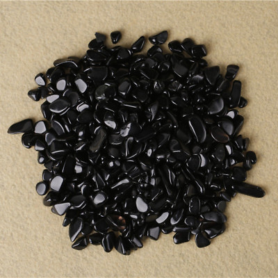 #ad 100g Black Obsidian Quartz Crystal Mini Stone Rock Chips Energy Healing Decor $4.54