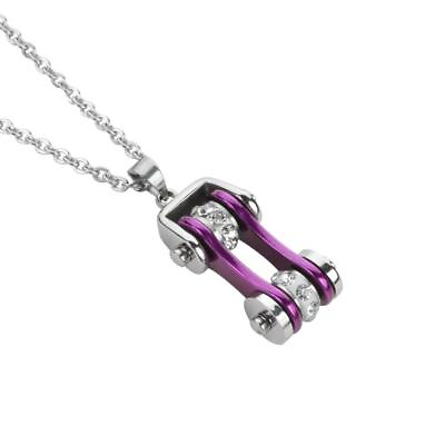 #ad Ladies Necklace Motorcycle Stainless Steel Bike Chain Pendant amp; Chain $17.99