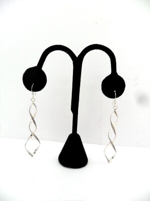 #ad vintage sterling silver twist chandelier drop dangle earrings. $65.00
