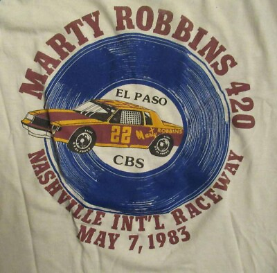 #ad VTG MARTY ROBBINS 420 RACING NASHVILLE Shirt Classic White Unisex S 5XL NE1488 $22.79