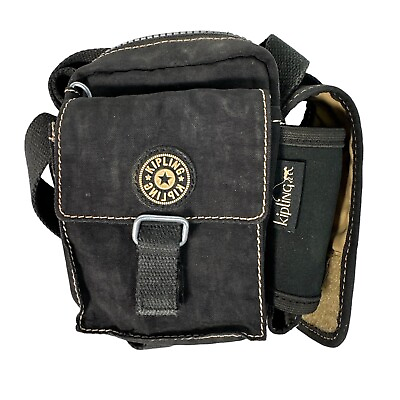 Kipling Black Mini Crossbody Bag Multiple Pockets Portable Black $29.99