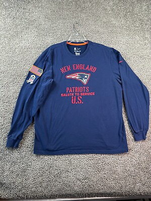 #ad New England Patriots Salute To Service Shirt Mens 2XL Military Troops Nike FLAW $16.19