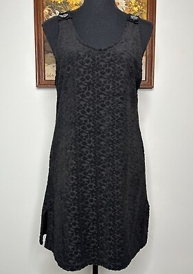 #ad In Gear T Shirt Dress Women#x27;s Sz M Black Star Geometric Side Slit Casual USA $16.99