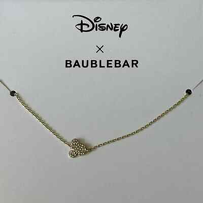 #ad NEW Disney x Baublebar Mickey Mouse Gold Crystal Necklace 🐭 $30.00