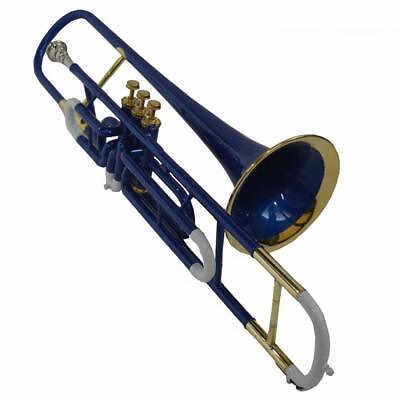 #ad SAI MUSICAL TROMBONE Bb PITCH FOR SALE BLUE BRASS MULTI LACQUER WITH HARD CASE . $213.82