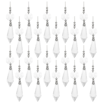 #ad 20 Clear Crystal Chandelier Hanging Glass Parts $11.48