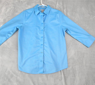 #ad Chicos Shirt Womens 1 Medium Blue Button Up $8.00