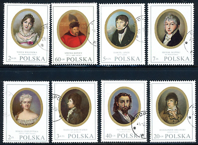 #ad POLAND 1748 55 SET OF EIGHT PORTRAITS OF STATE HEROS 1970 MNH $8.00