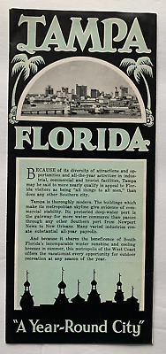 #ad Vintage ca 1930s Tampa Florida quot;A Year Round Cityquot; Illustrated Promo Brochure $39.99