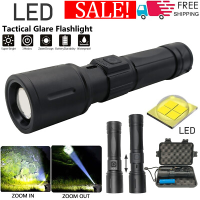 #ad Ultra Bright 2500000LM LED Rechargeable Torch Spotlight Tactical Flashlight USB $12.80