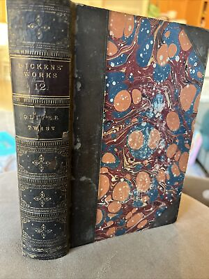 #ad Oliver Twist Charles Dickens 1866 Fine Binding 1 2 Leather Ticknor amp; Fields $142.49