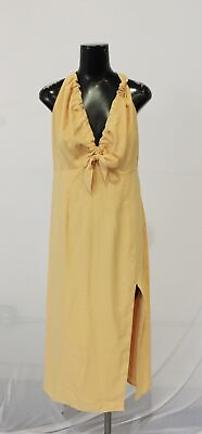 #ad #ad Abercrombie amp; Fitch Women#x27;s Sleeveless Split Hem Maxi Dress ZS6 Yellow Large $23.99