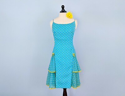 #ad Vintage 50s Blue Polka Dot Day Dress 1950s Sundress $119.00