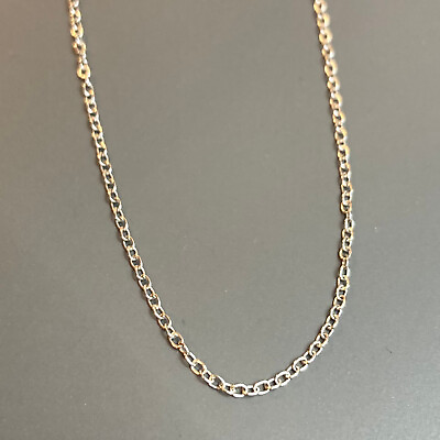 #ad Vintage Estate 925 Sterling Silver Cable Chain Link Necklace 16” 1mm 1.6g ATI $21.00
