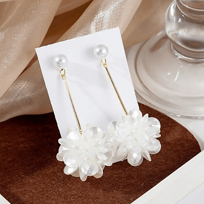 #ad Elegant Pearl Cluster Dangling Earrings $12.00