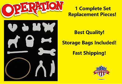 #ad 1 SET BEST QUALITY Operation Game Replacement Pieces Parts w Storage Bag $2.99