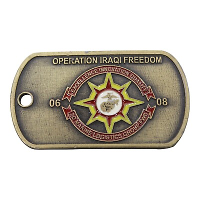 #ad Operation Iraqi Freedom Challenge Coin OIF 2nd Marine Logistics Group FWD USMC $29.99