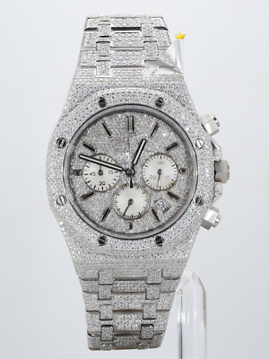 #ad Round Dial VVS Round Moissanite Hip Hop Iced Out Multi Dial Bracelet Watches $2430.00