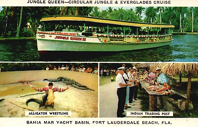 #ad Postcard FL Fort Lauderdale New Jungle Queen III Everglades Vintage PC G8029 $4.00