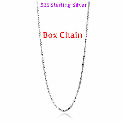 #ad REAL Classic 925 Sterling Silver Box Chain Necklace SOLID SILVER Jewelry Italy $8.99