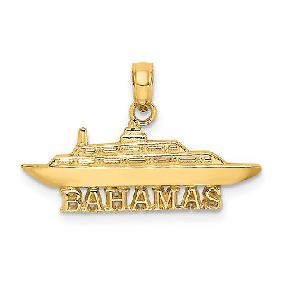 #ad Lex amp; Lu 14k Yellow Gold 2D Bahamas Cruise Ship Charm $126.99