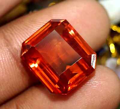 #ad 26 Ct Natural Flawless Ceylon Orange Sapphire Emerald Certified Loose Gemstone $37.91