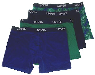 #ad Levi#x27;s Boxer Briefs XL 4 Pairs Blue Underwear Smooth Comfort Stretch Microfiber $11.94