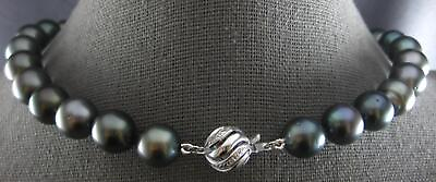 #ad LARGE amp; LONG .10CT DIAMOND amp; AAA TAHITIAN PEARL 14K WHITE GOLD 3D NECKLACE 27851 $4712.40